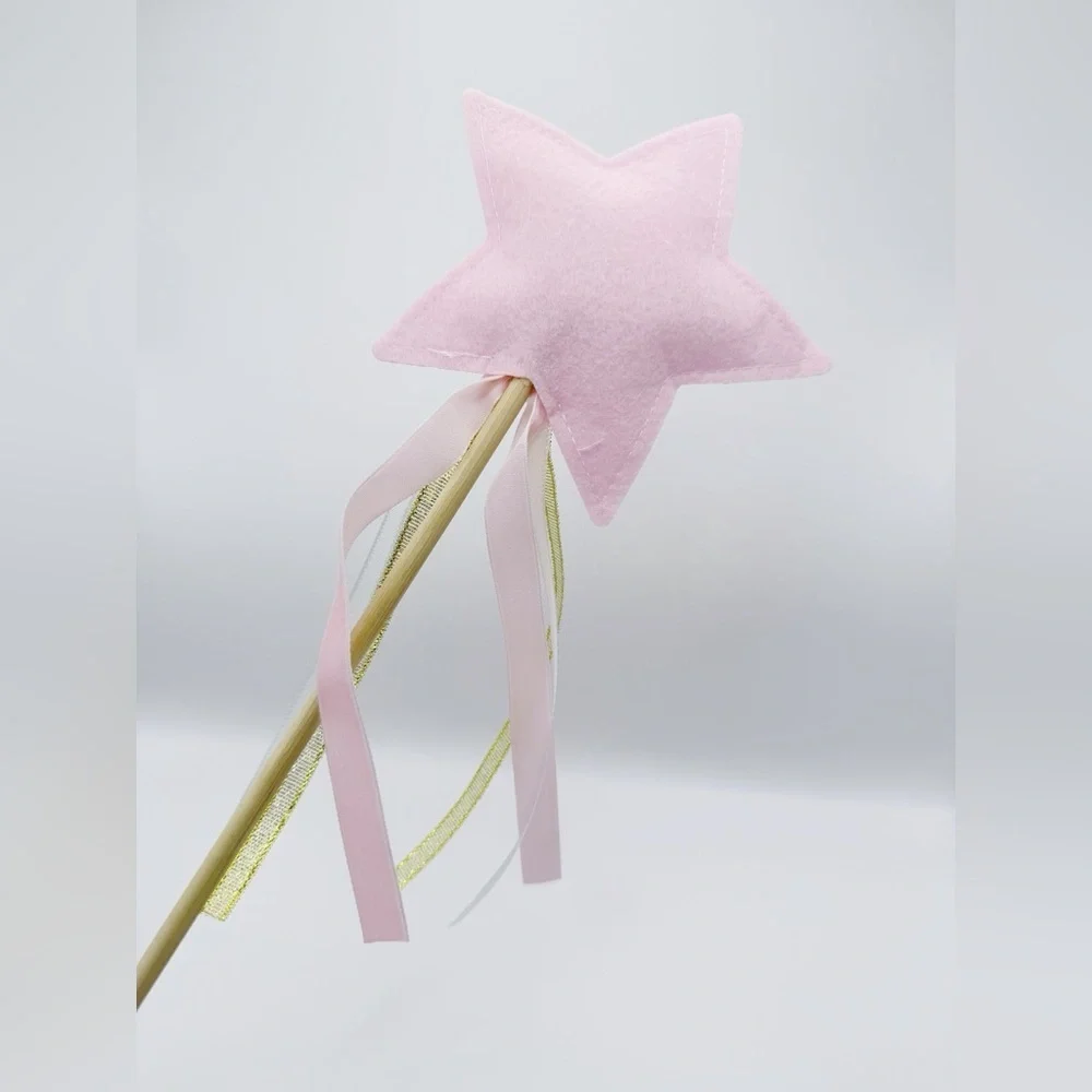 Pink Star Magic Wand with Ribbons nwot